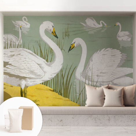 Carta Da Parati - Murale Alla Moda Decorazione - Camera Da Letto - Con Colla Gratuita Il lago dei cigni 208x146 cm (1/5)