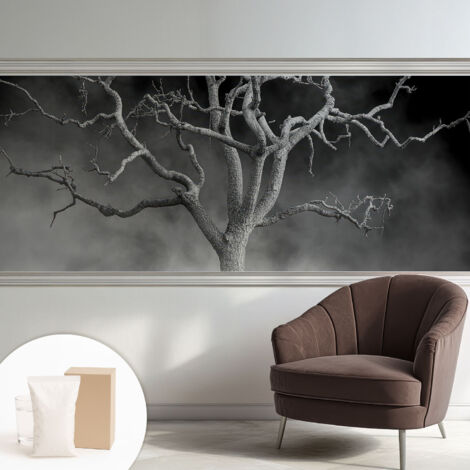 Carta Da Parati Non Tessuto - Con Colla Inclusa per Camera da Letto - Facile da Applica - Motivo decorativo Albero nebbioso 250x104 cm (1/5)