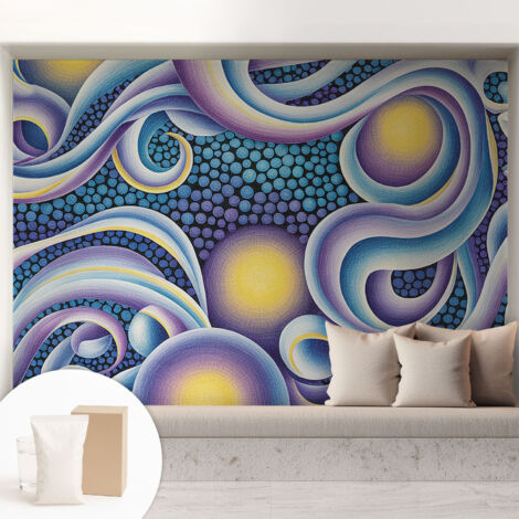Carta Da Parati - Mural - Con Sala Da Pranzo - Camera Da Letto - Cameretta - Con Colla Gratuita Vortici colorati 208x146 cm (1/5)