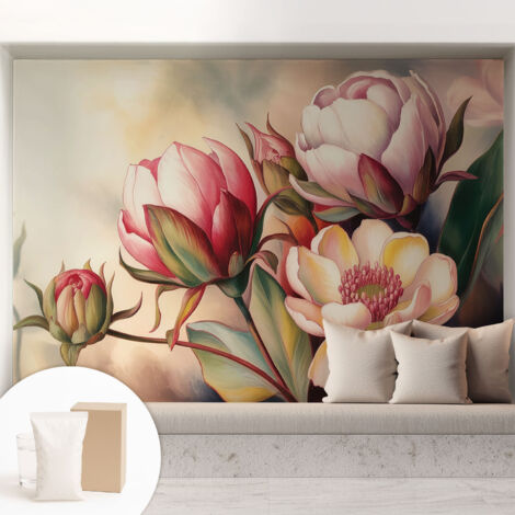 Carta Da Parati In Vlies Decorativa Per Pareti - Con Motivi Moderni - Con Colori Intensi - Per Ufficio Un mazzo di fiori 208x146 cm (1/5)