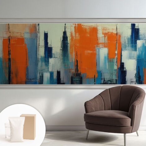 Carta Da Parati Non Tessuto - Con Colla Inclusa per Camera da Letto - Facile da Applica - Motivo decorativo Città astratta 250x104 cm (1/5)
