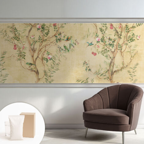 Carta Da Parati In Vlies Decorativa Per Pareti - Con Motivi Moderni - Con Colori Intensi - Per Ufficio Dettagli floreali 250x104 cm (1/5)