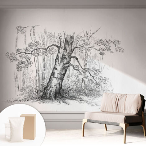 Carta Da Parati Non Tessuto - Con Colla Gratuita - Con Motivi Moderni - Design Elegante Per Pareti Albero della foresta 312x219 cm (1/5)