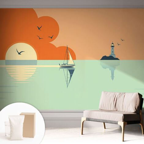 Carta Da Parati Non Tessuto - Con Colla Inclusa per Camera da Letto - Facile da Applica - Motivo decorativo Delizia marina 312x219 cm (1/5)