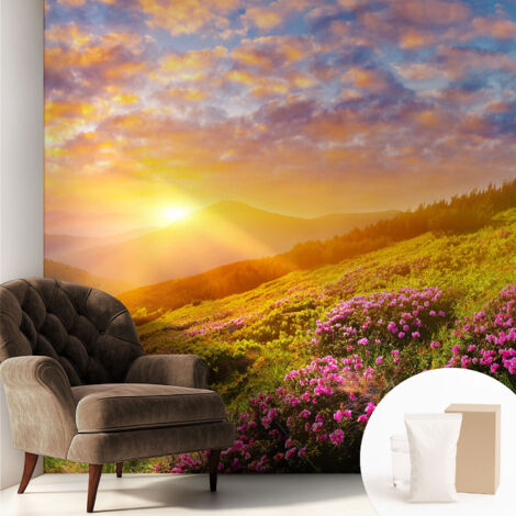 Carta Da Parati In Vlies Decorativa Per Pareti - Con Motivi Moderni - Con Colori Intensi - Per Ufficio Montagna occidentale 250x250 cm (1/5)