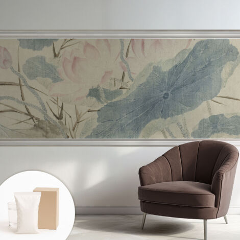 Carta Da Parati - Non Tessuto - Con Colla Inclusa - Per Interni - Ecologica - Con Ingresso - Soggiorno foglie di loto 250x104 cm (1/5)