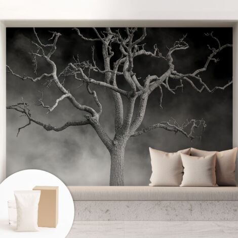 Carta Da Parati Non Tessuto - Con Colla Inclusa per Camera da Letto - Facile da Applica - Motivo decorativo Albero nebbioso 208x146 cm (1/5)