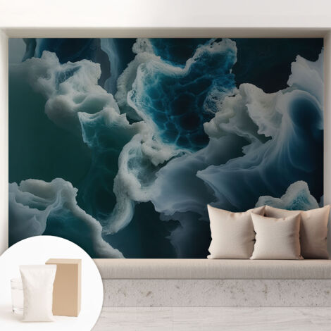 Carta Da Parati Non Tessuto - Decorazione Da Muro - Traspirante - Con Motivo - Per Camera Da Letto Cucina Onde del mare 208x146 cm (1/5)