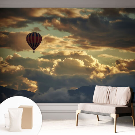 Carta Da Parati Con Design Moderno - Per Rinnovamento Rapido - Non-Woven - Per Interni Moderni Palloncino tra le nuvole 312x219 cm (1/5)