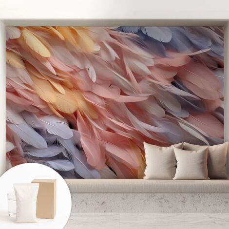 Carta Da Parati Non Tessuto - Di Alta Qualità Per Il Soggiorno La Cucina - Tendenze Moderne - Vlies Ecologico Piume pastello 208x146 cm (1/5)