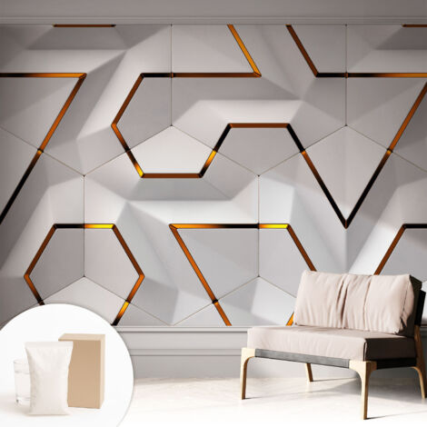 Carta Da Parati Non Tessuto - Decorazione Da Muro - Traspirante - Con Motivo - Per Camera Da Letto Cucina Geometria moderna 312x219 cm (1/5)