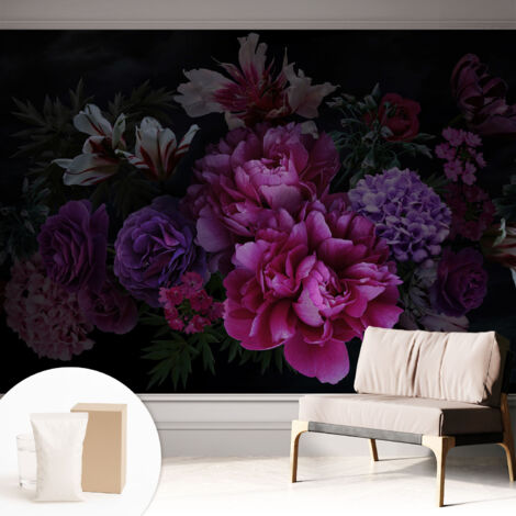Carta Da Parati Non Tessuto - Con Colla Gratuita - Con Motivi Moderni - Design Elegante Per Pareti Eleganza floreale 312x219 cm (1/5)