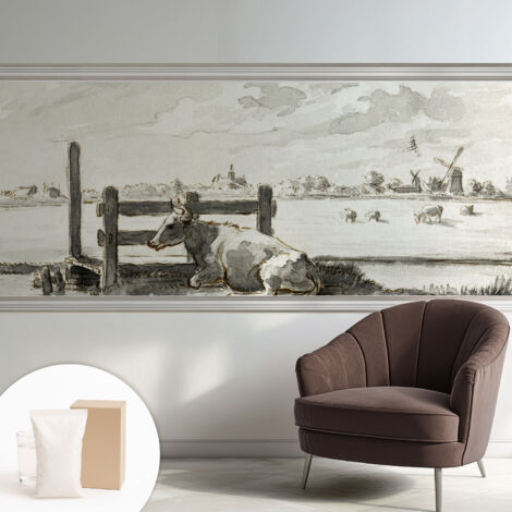 Carta Da Parati Con Design Moderno - Per Rinnovamento Rapido - Non-Woven - Per Interni Moderni Idillio rurale 250x104 cm (1/5)