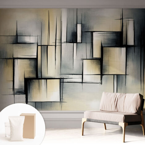 Carta Da Parati In Vlies Decorativa Per Pareti - Con Motivi Moderni - Con Colori Intensi - Per Ufficio Geometria astratta 312x219 cm (1/5)