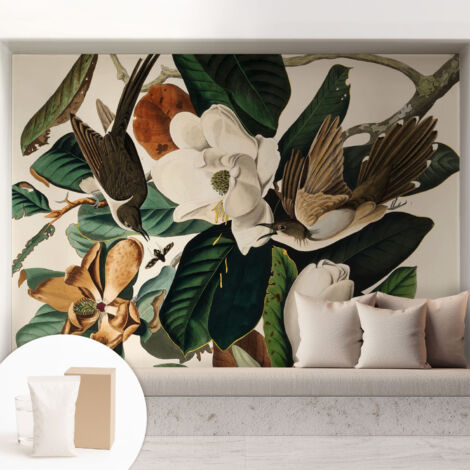 Carta Da Parati - Mural - Con Sala Da Pranzo - Camera Da Letto - Cameretta - Con Colla Gratuita magnolie degli uccelli 208x146 cm (1/5)