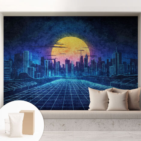 Carta Da Parati - Murale Alla Moda Decorazione - Camera Da Letto - Con Colla Gratuita Paesaggio futuristico 208x146 cm (1/5)