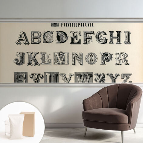 Carta Da Parati - Murale Alla Moda Decorazione - Camera Da Letto - Con Colla Gratuita lettere decorative 250x104 cm (1/5)