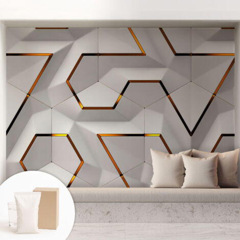 Carta Da Parati Non Tessuto - Decorazione Da Muro - Traspirante - Con Motivo - Per Camera Da Letto Cucina Geometria moderna 208x146 cm (1/5)