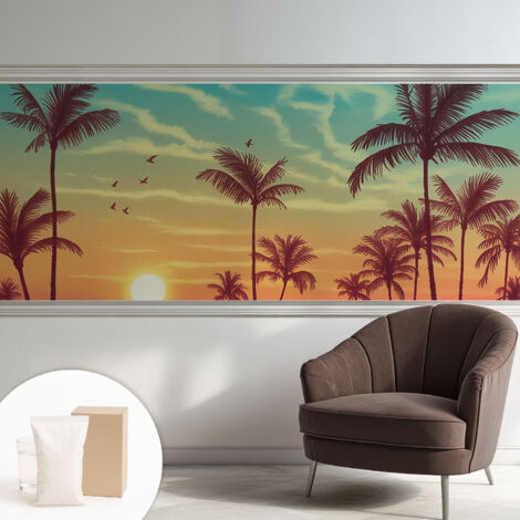 Carta Da Parati - Non Tessuto - Con Colla Inclusa - Per Interni - Ecologica - Con Ingresso - Soggiorno Paesaggio tropicale 250x104 cm (1/5)