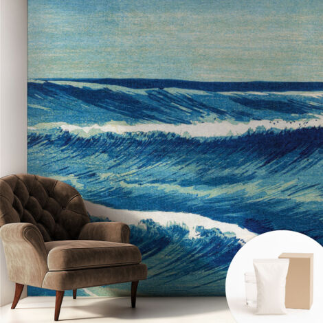 Carta Da Parati con design moderno - con motivi moderni - Fotomurali in TNT Soggiorno Camera De Letto Sala Ufficio Onde del mare 250x250 cm (1/5)