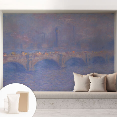 Carta Da Parati - Murale Alla Moda Decorazione - Camera Da Letto - Con Colla Gratuita Ponte Blu 208x146 cm (1/5)