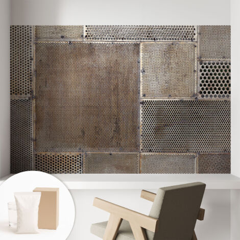Carta Da Parati - Murale Alla Moda Decorazione - Camera Da Letto - Con Colla Gratuita motivi metallici 104x70 cm (1/5)