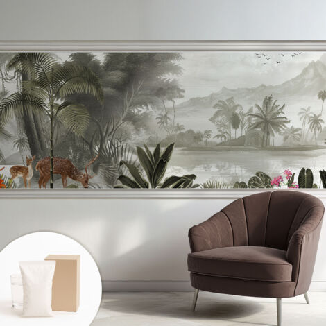 Carta Da Parati Non Tessuto - Di Alta Qualità Per Il Soggiorno La Cucina - Tendenze Moderne - Vlies Ecologico oasi tropicale 250x104 cm (1/5)