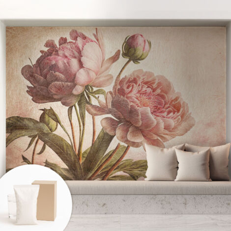 Carta Da Parati Non Tessuto - Decorazione Da Muro - Traspirante - Con Motivo - Per Camera Da Letto Cucina Peonie delicate 208x146 cm (1/5)