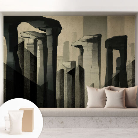 Carta Da Parati Non Tessuto - Con Colla Gratuita - Con Motivi Moderni - Design Elegante Per Pareti Architettura grezza 208x146 cm (1/5)