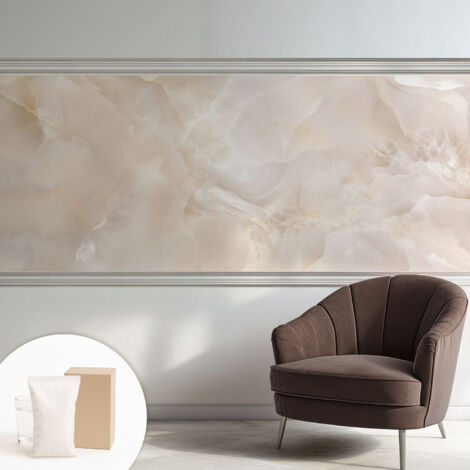 Carta Da Parati In Vlies Decorativa Per Pareti - Con Motivi Moderni - Con Colori Intensi - Per Ufficio Marmo delicato 250x104 cm