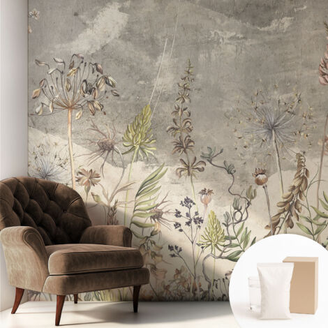 Carta Da Parati - Mural - Con Sala Da Pranzo - Camera Da Letto - Cameretta - Con Colla Gratuita Piante selvatiche 250x250 cm (1/5)