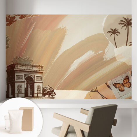 Carta Da Parati Facile Da Installare - Vlies Per Arredamento Interno - Per Pareti - Stile Moderno - Con Colla Gratuita Viaggio esotico 104x70 cm (1/5)