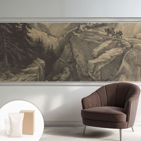 Carta Da Parati In Vlies Decorativa Per Pareti - Con Motivi Moderni - Con Colori Intensi - Per Ufficio Montagne pittoresche 250x104 cm (1/5)