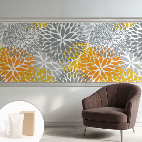 Carta Da Parati Non Tessuto - Con Colla Inclusa per Camera da Letto - Facile da Applica - Motivo decorativo Energia floreale 250x104 cm (1/5)