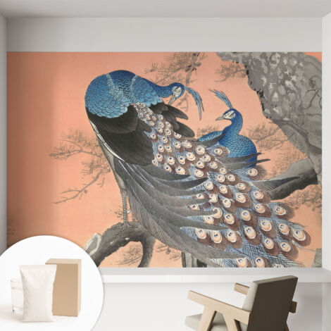 Carta Da Parati - Murale Alla Moda Decorazione - Camera Da Letto - Con Colla Gratuita Eleganza da pavone 152x104 cm (1/5)