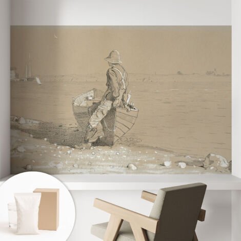 Carta Da Parati - Murale Alla Moda Decorazione - Camera Da Letto - Con Colla Gratuita Scena nostalgica 104x70 cm (1/5)