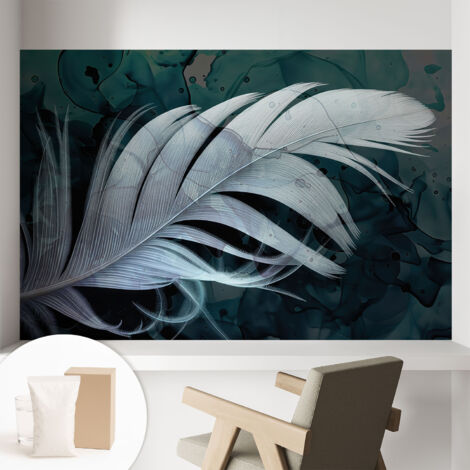 Carta Da Parati - Murale Alla Moda Decorazione - Camera Da Letto - Con Colla Gratuita piuma eterea 104x70 cm (1/5)