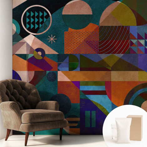 Carta Da Parati con design moderno - con motivi moderni - Fotomurali in TNT Soggiorno Camera De Letto Sala Ufficio Arte geometrica 250x250 cm (1/5)