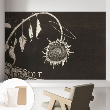 Carta Da Parati Non Tessuto - Di Alta Qualità Per Il Soggiorno La Cucina - Tendenze Moderne - Vlies Ecologico Girasole nostalgico 104x70 cm (1/5)