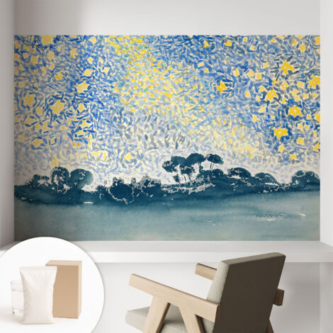 Carta Da Parati - Murale Alla Moda Decorazione - Camera Da Letto - Con Colla Gratuita Astrazione stellare 104x70 cm (1/5)