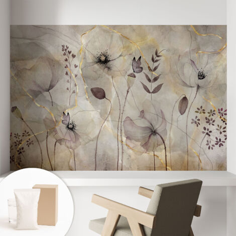 Carta Da Parati Non Tessuto - Di Alta Qualità Per Il Soggiorno La Cucina - Tendenze Moderne - Vlies Ecologico Fiori delicati 104x70 cm (1/5)