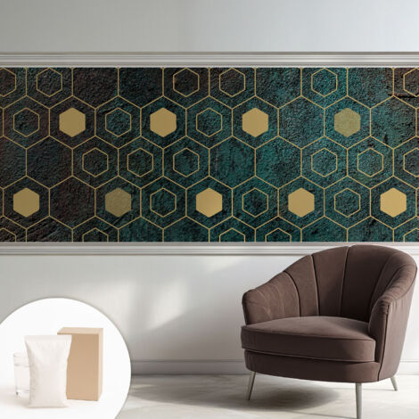 Carta Da Parati - Murale Alla Moda Decorazione - Camera Da Letto - Con Colla Gratuita Esagoni geometrici 250x104 cm (1/5)