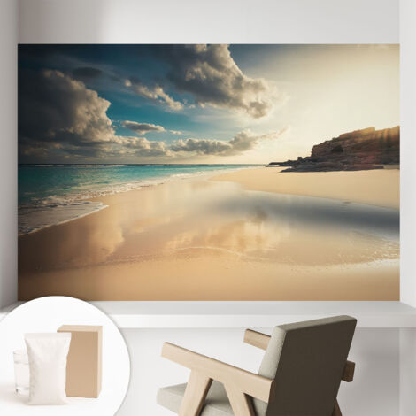 Carta Da Parati Facile Da Installare - Vlies Per Arredamento Interno - Per Pareti - Stile Moderno - Con Colla Gratuita Costa soleggiata 104x70 cm (1/5)
