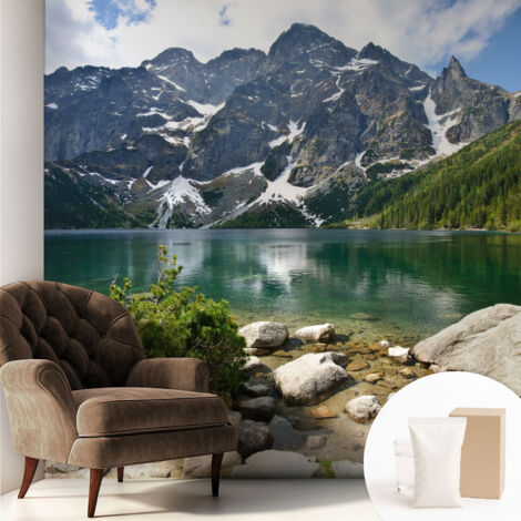 Carta Da Parati Non Tessuto - Di Alta Qualità Per Il Soggiorno La Cucina - Tendenze Moderne - Vlies Ecologico lago di montagna 250x250 cm (1/5)