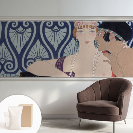 Carta Da Parati - Non Tessuto - Con Colla Inclusa - Per Interni - Ecologica - Con Ingresso - Soggiorno coppia di artisti 250x104 cm (1/5)
