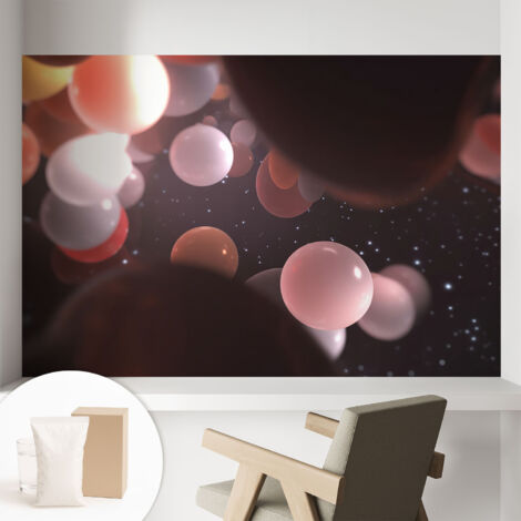 Carta Da Parati - Murale Alla Moda Decorazione - Camera Da Letto - Con Colla Gratuita Sfere spaziali 104x70 cm (1/5)