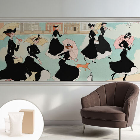 Carta Da Parati Non Tessuto - Decorazione Da Muro - Traspirante - Con Motivo - Per Camera Da Letto Cucina Donne che camminano 250x104 cm (1/5)
