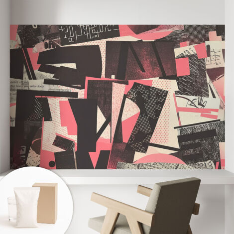 Carta Da Parati Non Tessuto - Con Colla Gratuita - Con Motivi Moderni - Design Elegante Per Pareti Collage geometrico 104x70 cm (1/5)