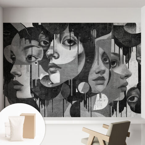 Carta Da Parati - Murale Alla Moda Decorazione - Camera Da Letto - Con Colla Gratuita Volti di donne 152x104 cm (1/5)