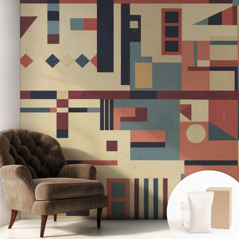 Carta Da Parati Non Tessuto - Con Colla Inclusa per Camera da Letto - Facile da Applica - Motivo decorativo Composizione astratta 250x250 cm (1/5)
